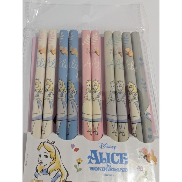 Alice In Wonderland Vegetable Chop Sticks Set of 5 New In Box - Picture 2 of 3